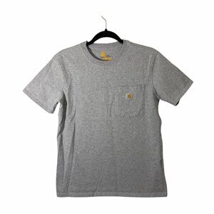 Carhartt Womens Original Fit Heavyweight Short Sleeve Work Tee Gray Pocket Small